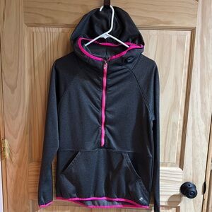 Gray Hoodie with Pink Accents